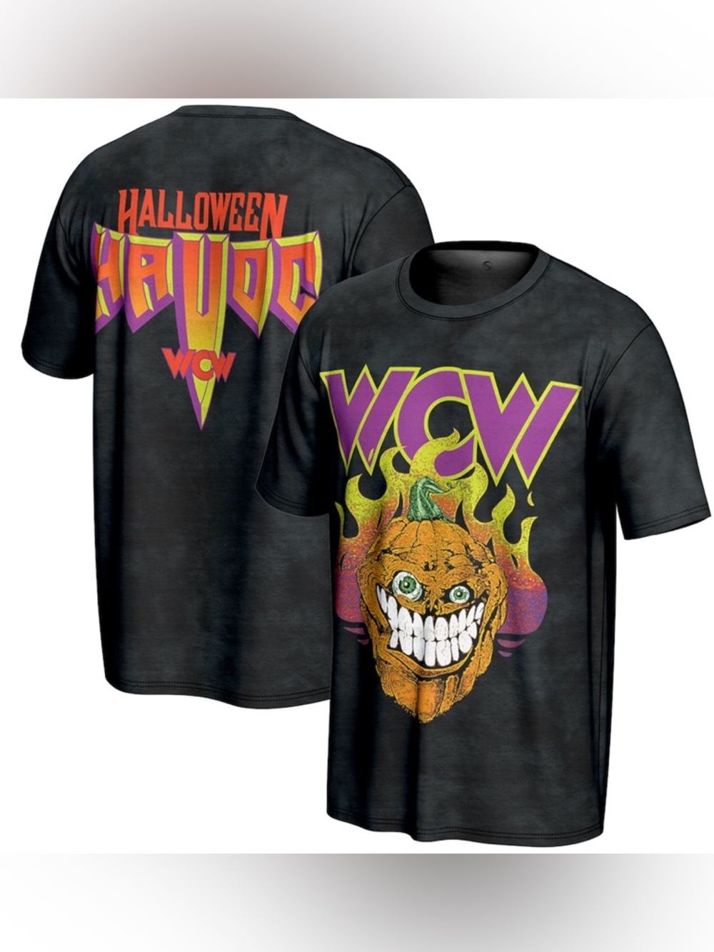Men's ProSphere Black WCW Halloween Havoc Pumpkin T-Shirt